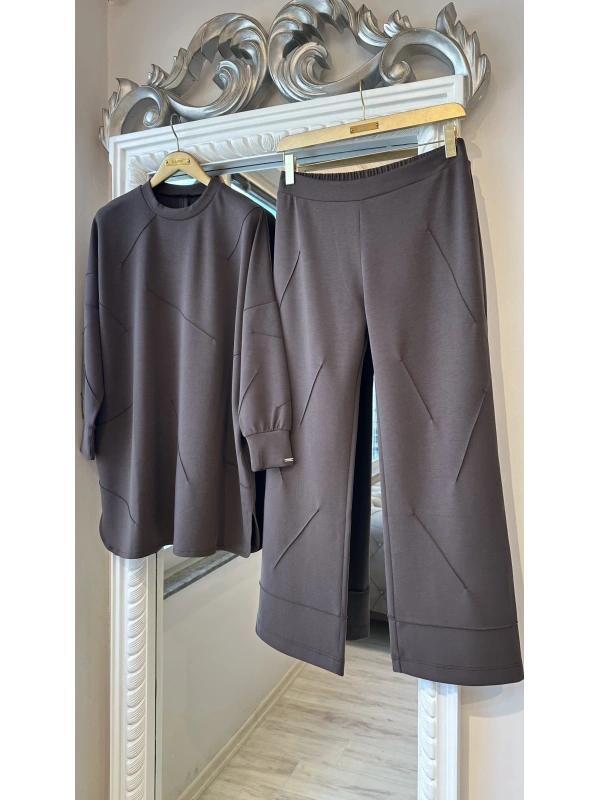 İNVEE Kadın Oversize Takım - Kahverengi