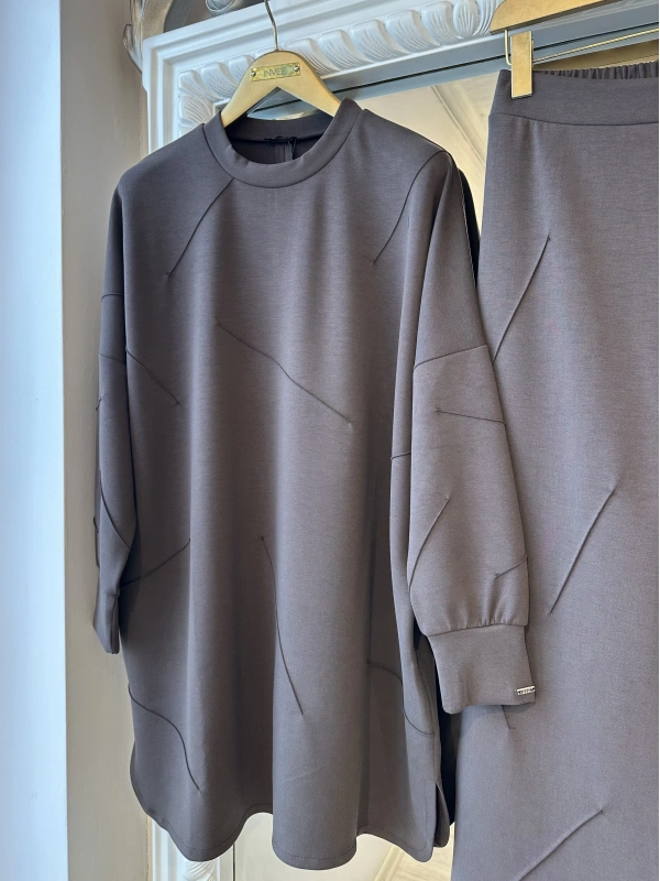 İNVEE Kadın Oversize Takım - Kahverengi