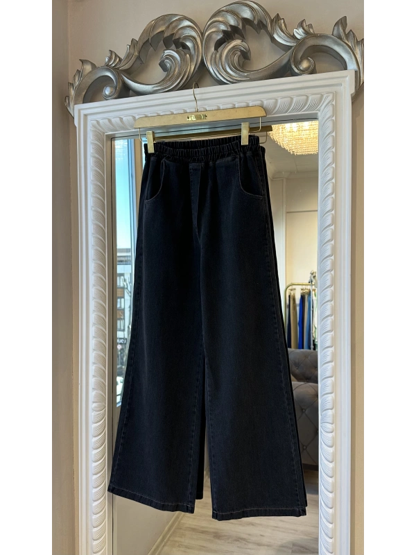 İNVEE Kadın Ceket ve Pantolon Denim Takım - Siyah