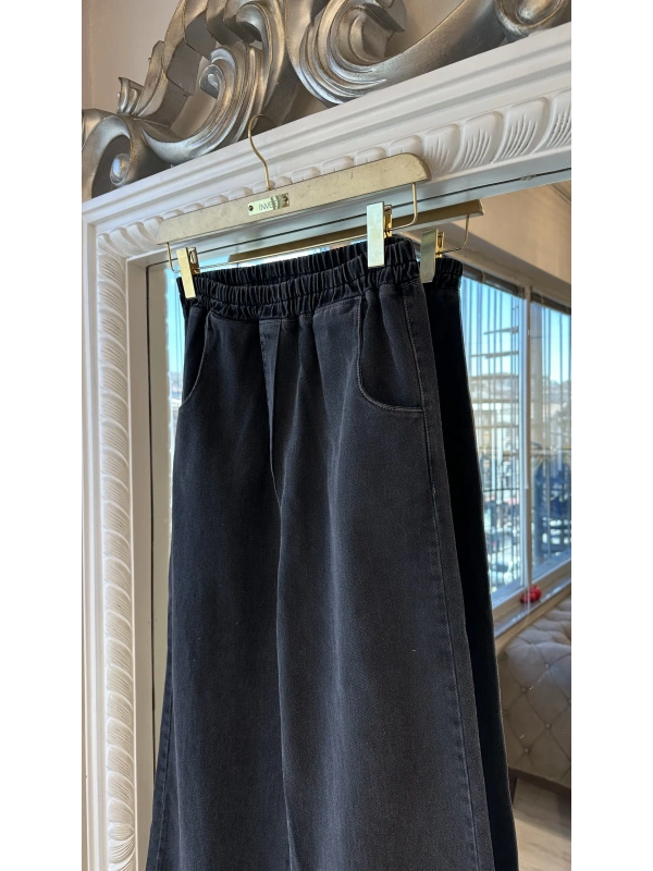 İNVEE Kadın Ceket ve Pantolon Denim Takım - Siyah