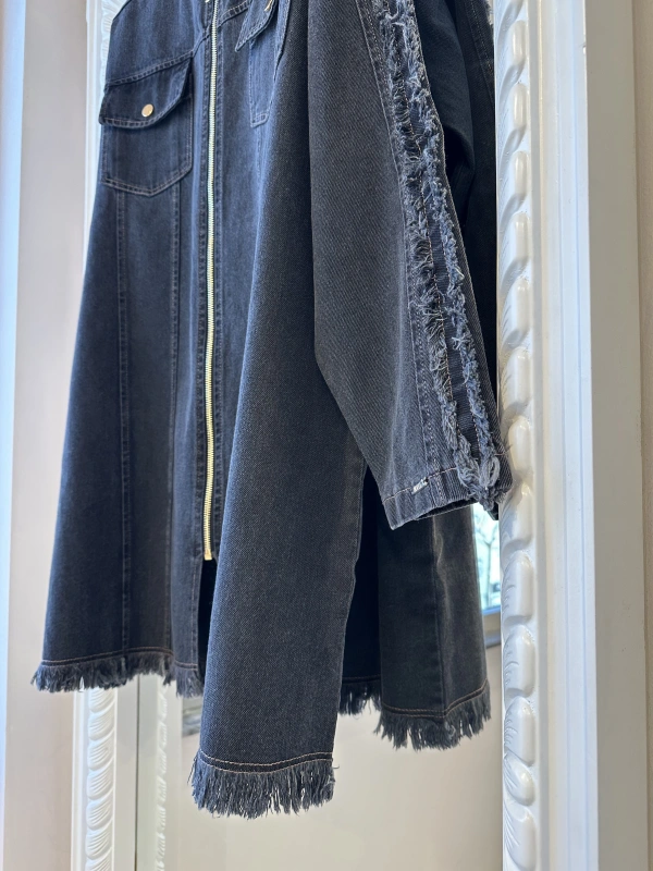 İNVEE Kadın Ceket ve Pantolon Denim Takım - Siyah