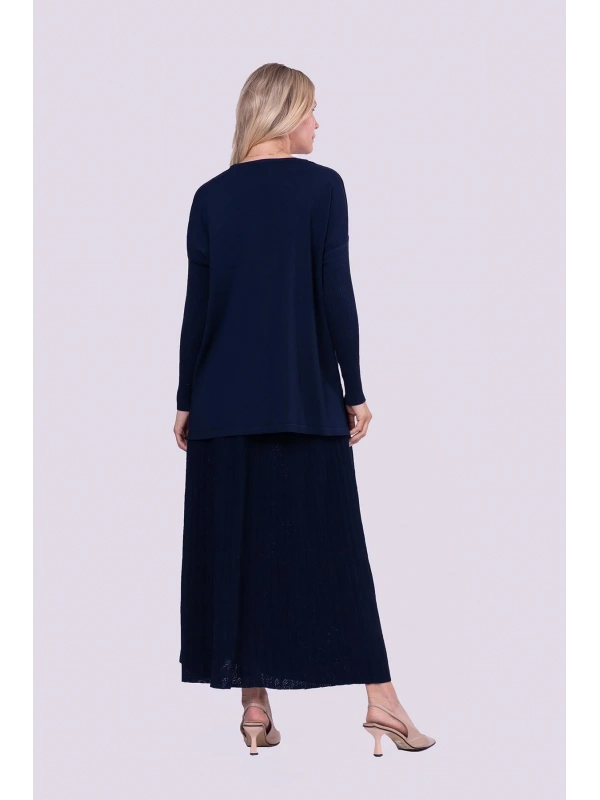 İNVEE 5879 Triko Tunik - Lacivert