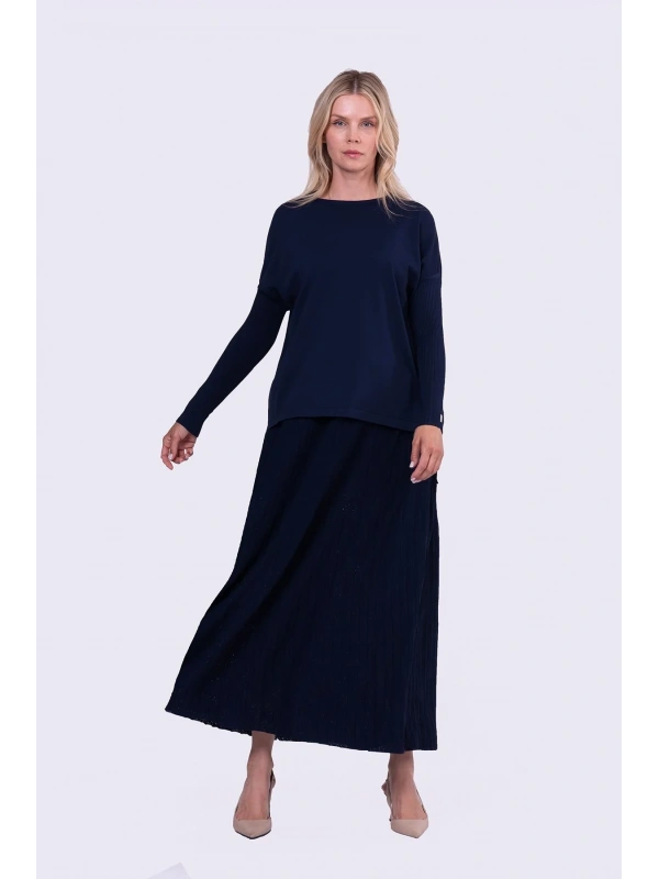 İNVEE 5879 Triko Tunik - Lacivert