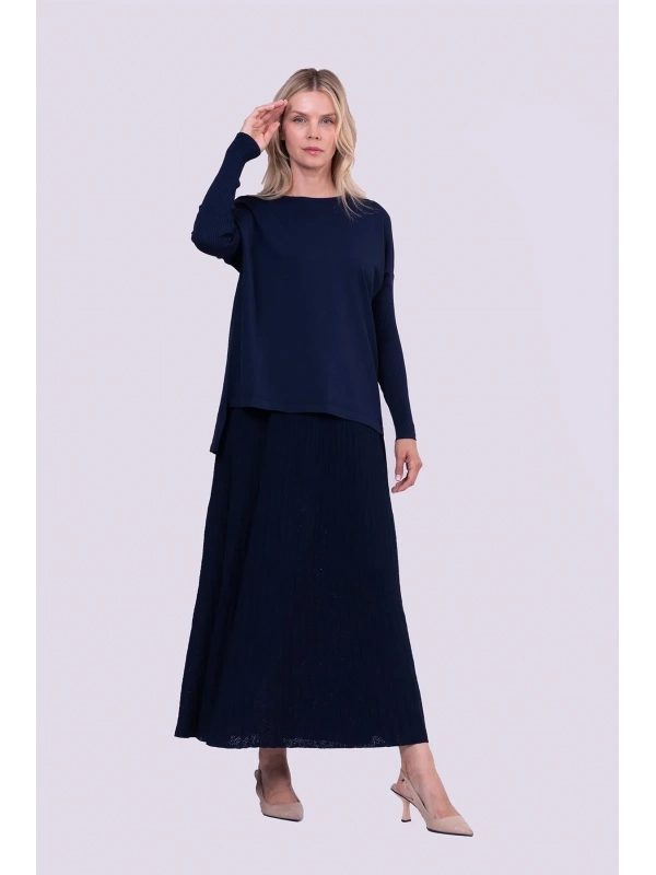 İNVEE 5879 Triko Tunik - Lacivert