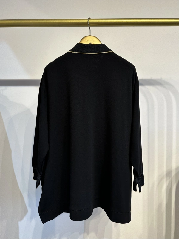 İNVEE Kadın Polo Yaka Kısa Tunik - Siyah