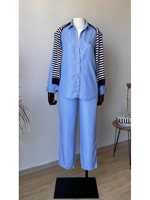 Denim Gömlek - Pantolon Takım