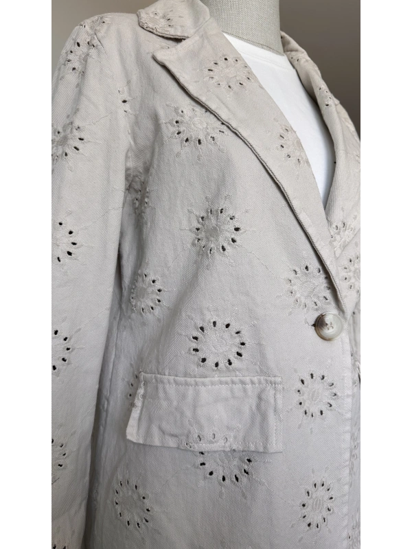 Fistolu Keten Ceket - Bej