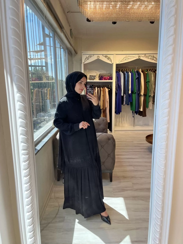 INVEE 6965 Siyah Ferace