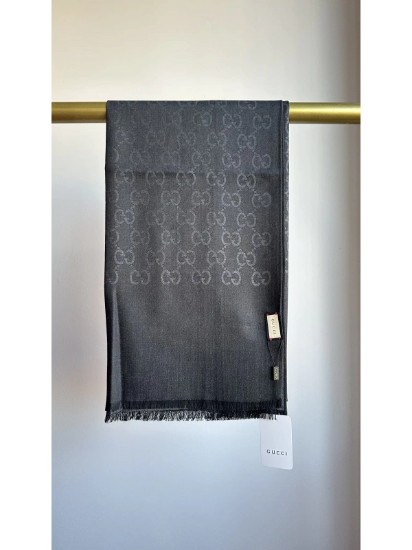 A Kalite Yün İpek Şal - Siyah