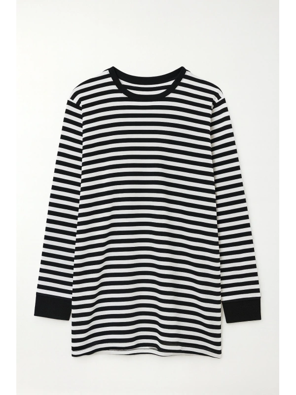 Çizgili Tunik - Siyah