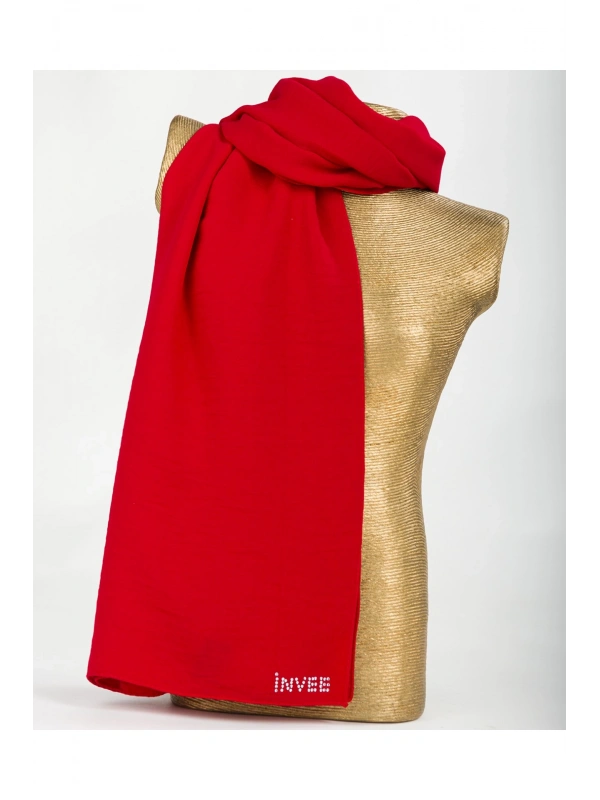 INVEE 1246 Kırmızı Caz Şal