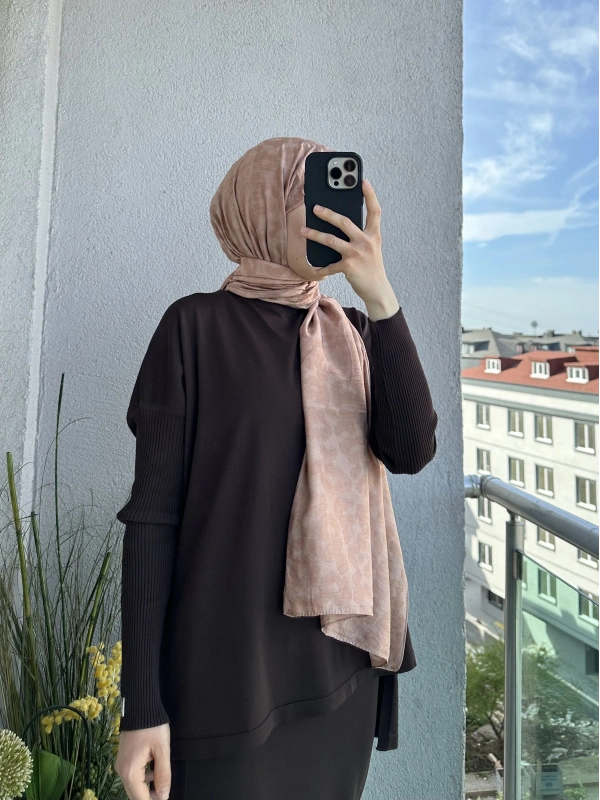 İNVEE 1329 Camel Leopar Şal