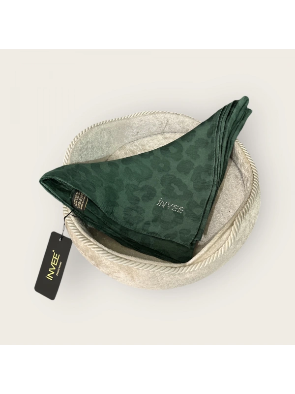 INVEE 1329 Yeşil Leopar Şal