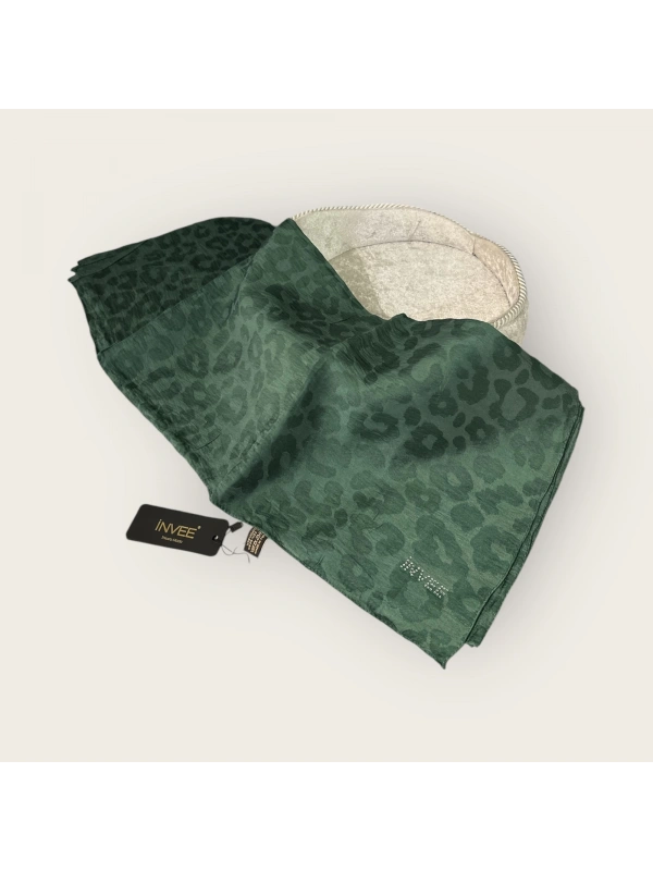 INVEE 1329 Yeşil Leopar Şal