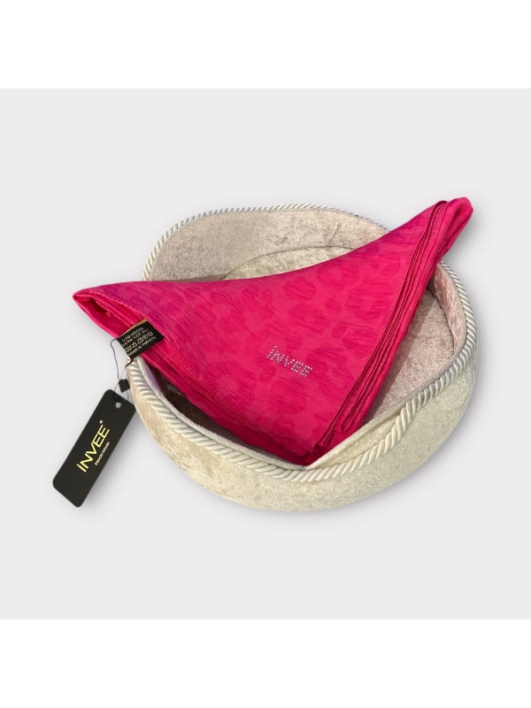 INVEE 1329 Fuşya Leopar Şal