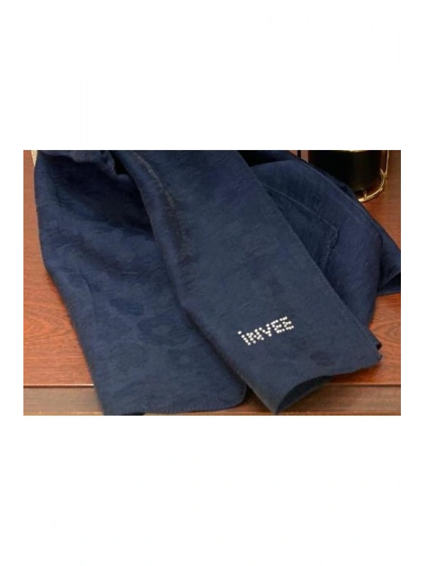 INVEE 1329 Lacivert Leopar Şal