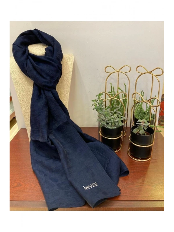 INVEE 1329 Lacivert Leopar Şal