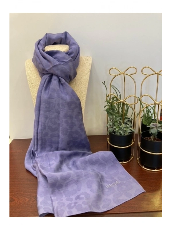 INVEE 1329 Lila Leopar Şal