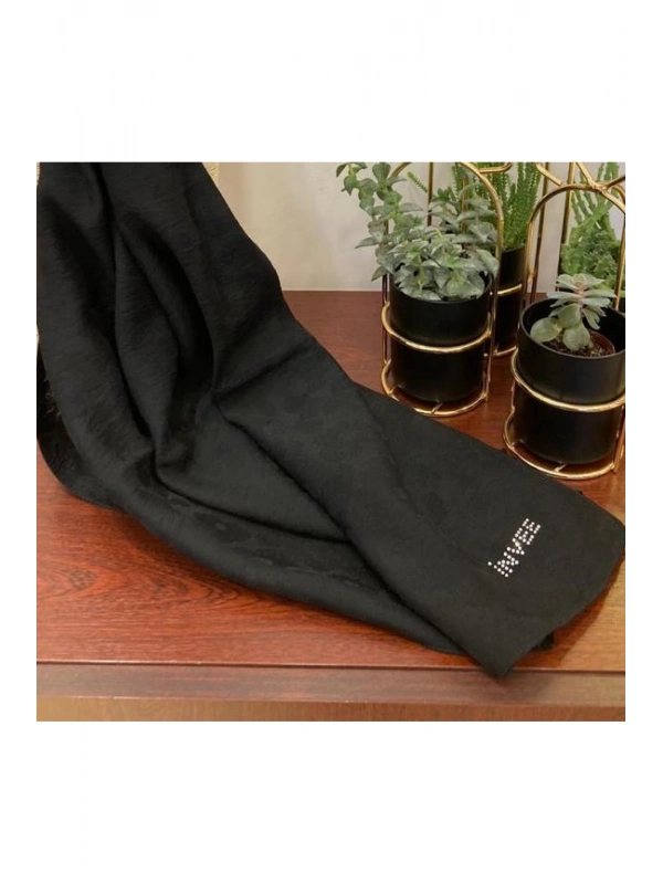 INVEE 1329 Siyah Leopar Şal