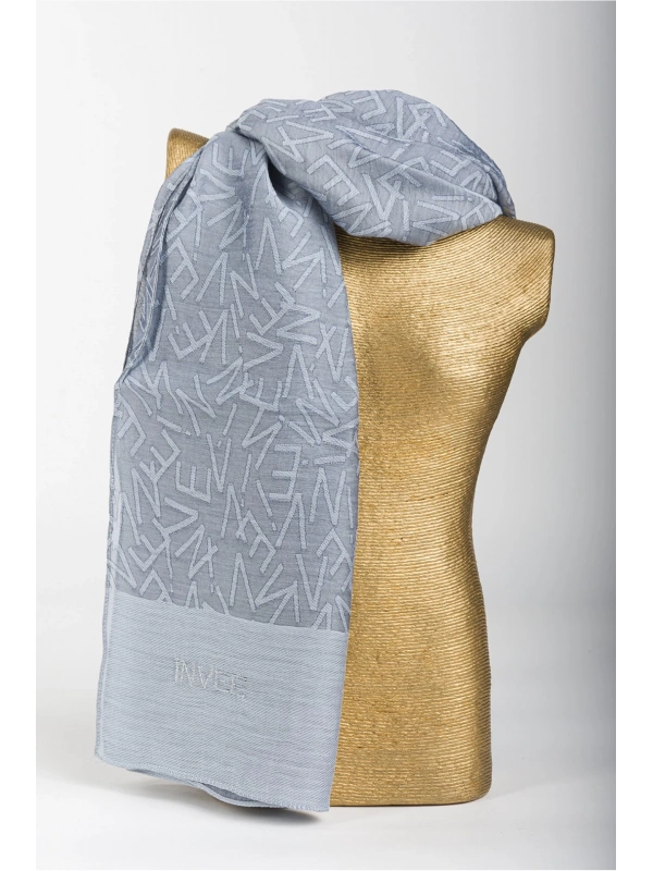 İNVEE 1550 Gri İnvee Desenli Şal