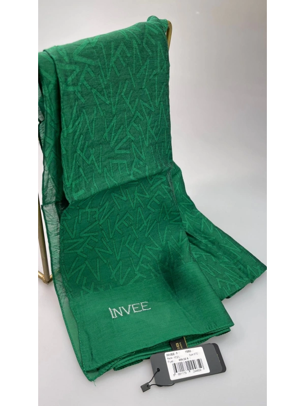 İNVEE 1550 Yeşil İnvee Desenli Şal