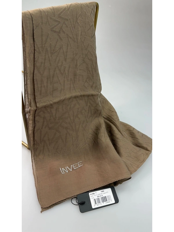 İNVEE 1550 Sütlü Kahve İnvee Desenli Şal