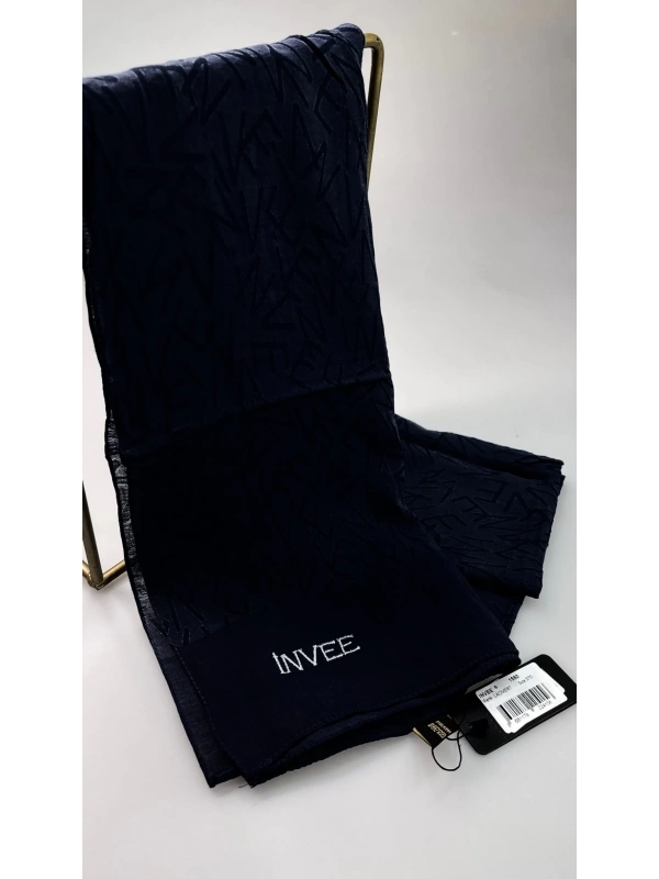 İNVEE 1550 Lacivert İnvee Desenli Şal