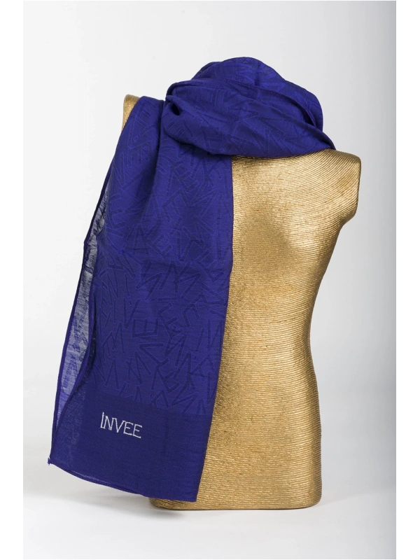 İNVEE 1550 Mor İnvee Desenli Şal