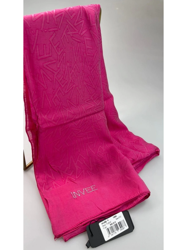İNVEE 1550 Fuşya İnvee Desenli Şal