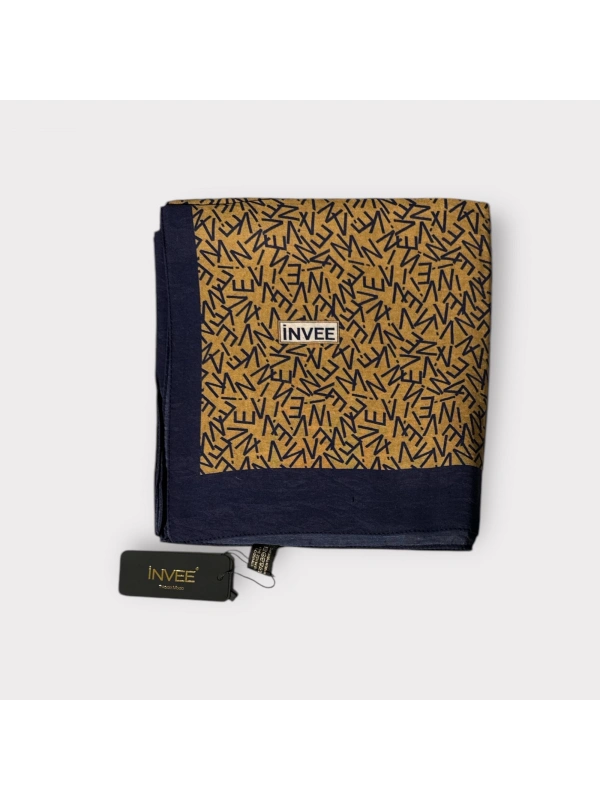 İNVEE 1554 Aura Şal - Lacivert-Camel