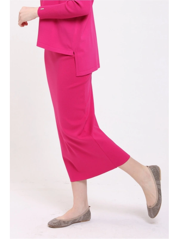 İNVEE 5685 Fuşya Triko Etek
