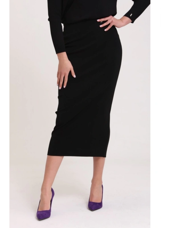 İNVEE 5685 Siyah Triko Etek