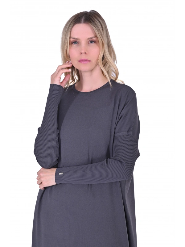 İNVEE 5747 Antrasit Triko Elbise