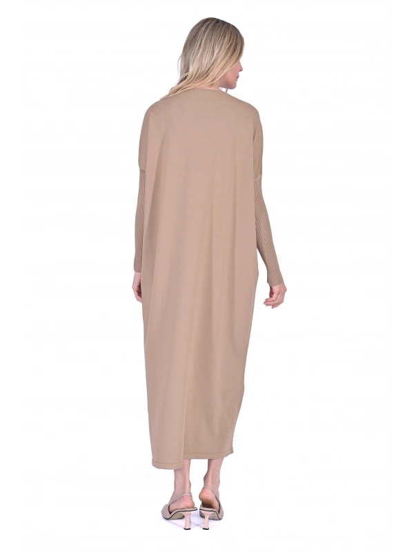 İNVEE 5747 Camel Triko Elbise
