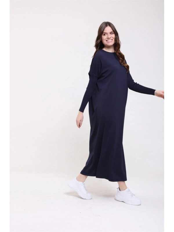 İNVEE 5747 Lacivert Triko Elbise