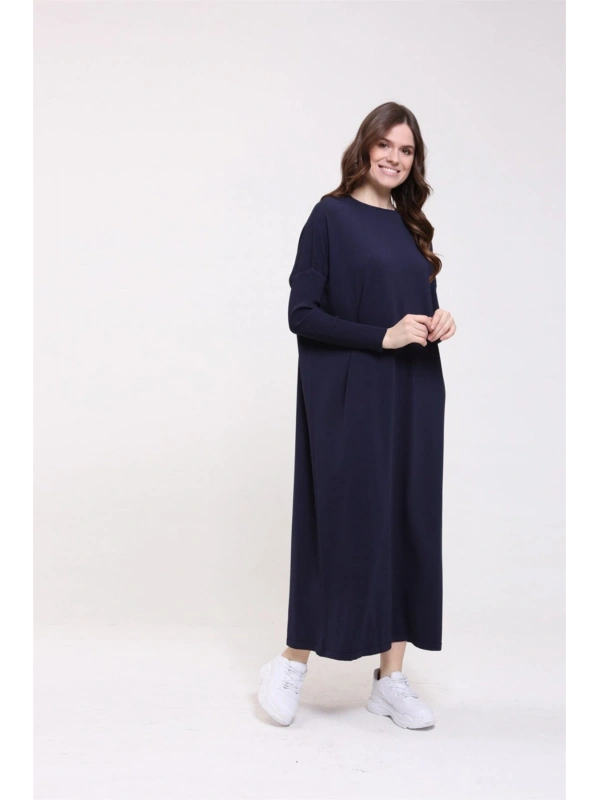 İNVEE 5747 Lacivert Triko Elbise