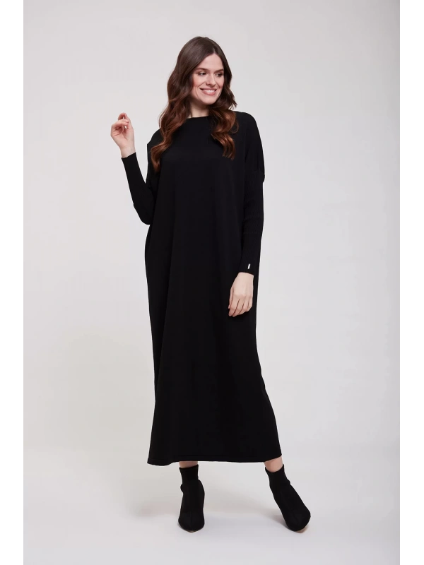 İNVEE 5747 Siyah Triko Elbise