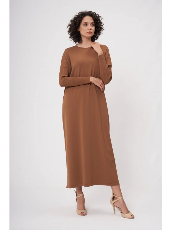 İNVEE 5747 Toprak Triko Elbise