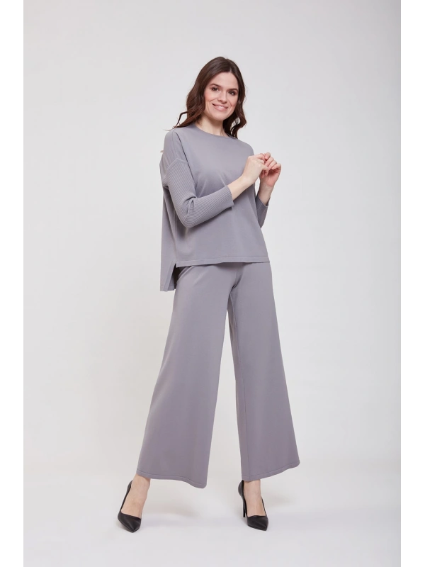İNVEE 5749 Triko Pantolon - Gri
