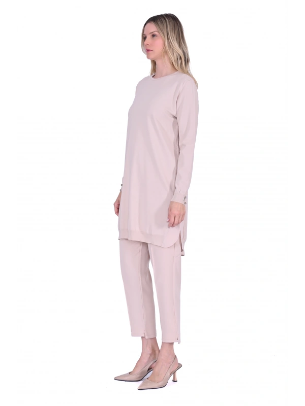 INVEE 5860 Bej Triko Tunik