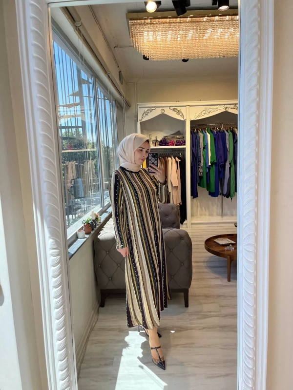 INVEE 5875 Simli Triko Elbise