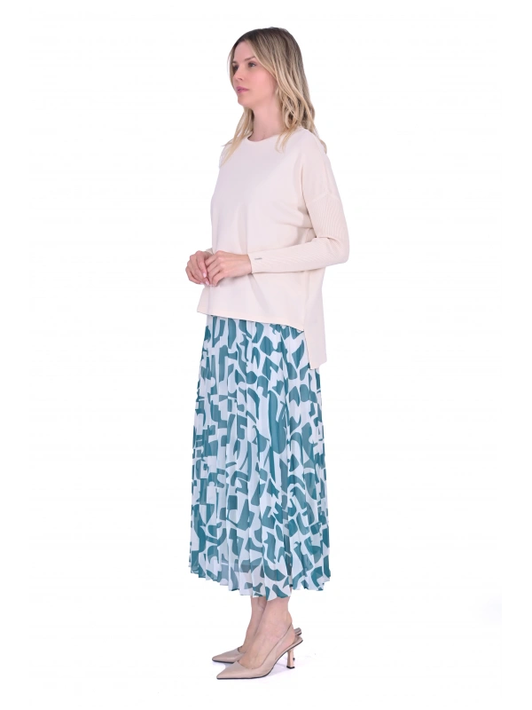 İNVEE 5879 Triko Tunik - Vanilya