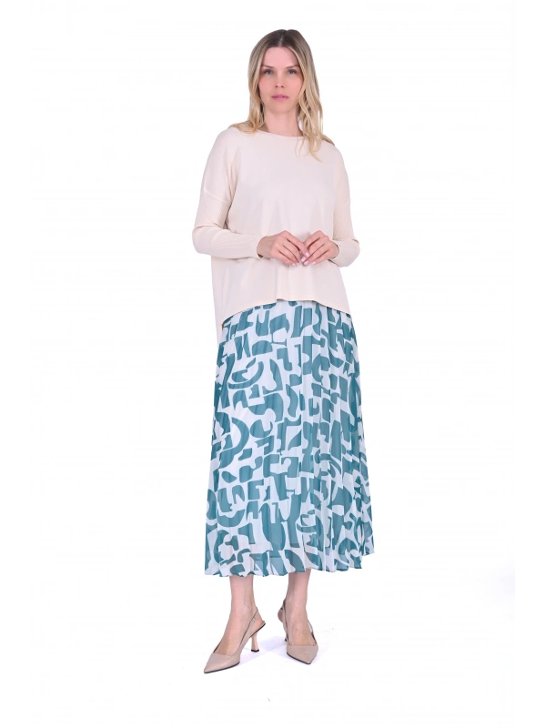 İNVEE 5879 Triko Tunik - Vanilya