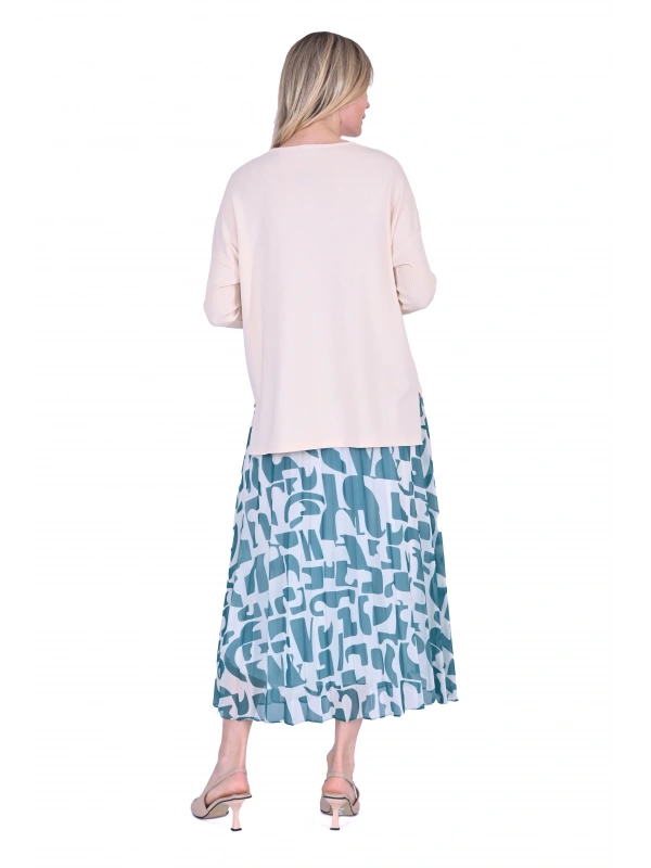 İNVEE 5879 Triko Tunik - Vanilya