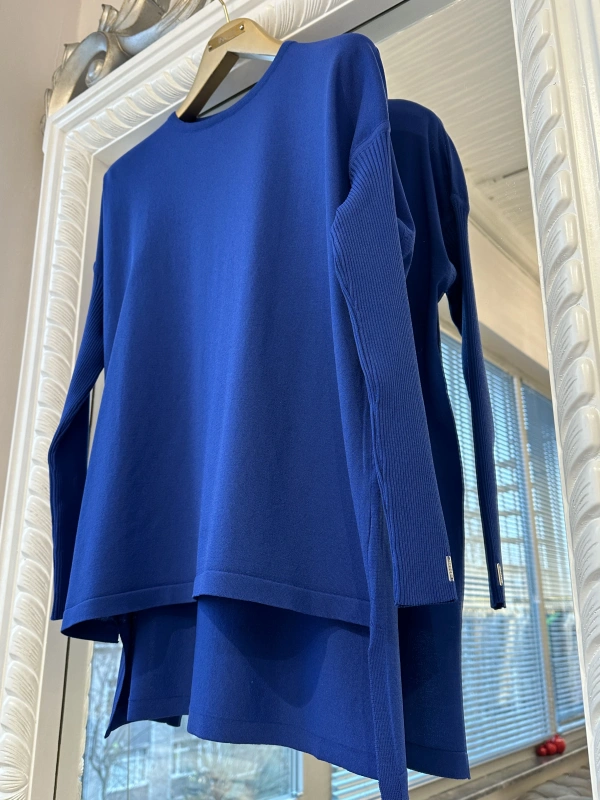 İNVEE 5879 Triko Tunik - Sax