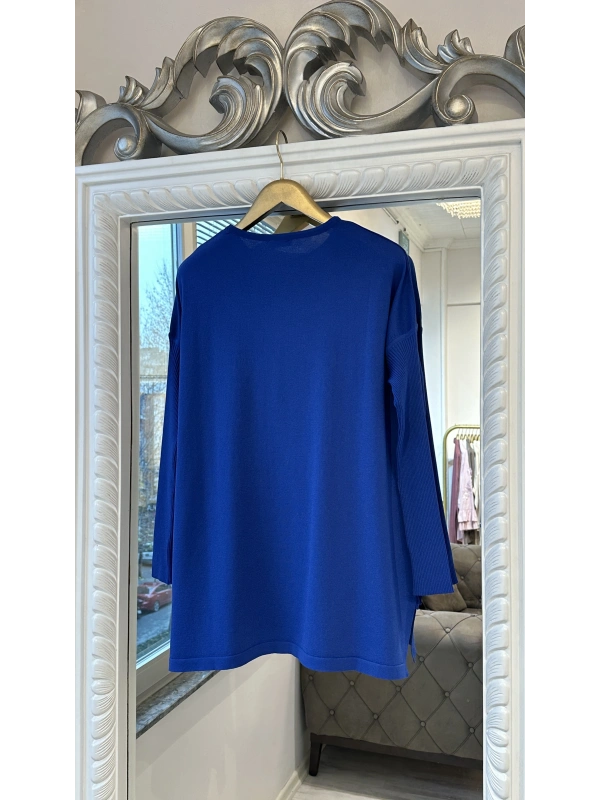 İNVEE 5879 Triko Tunik - Sax