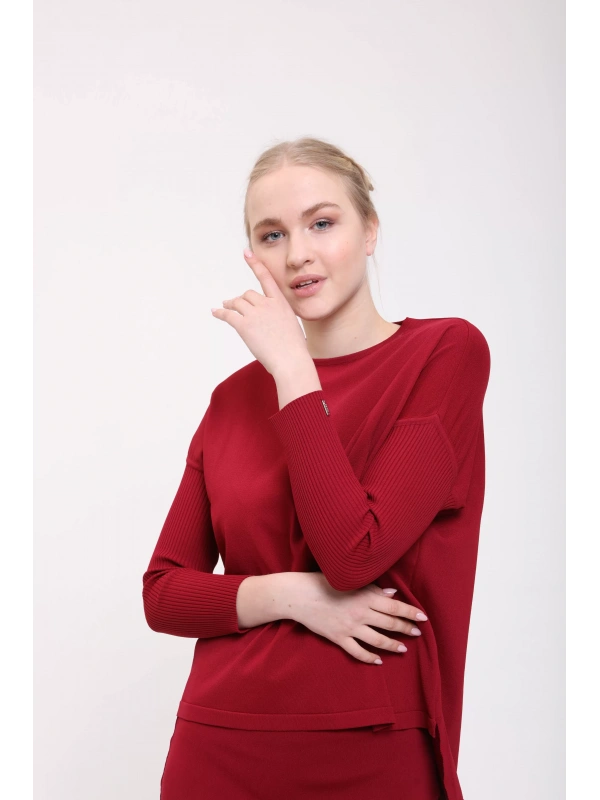 İNVEE 5879 Triko Tunik Bordo