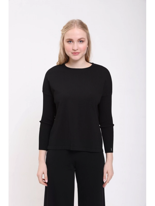 İNVEE 5879 Triko Tunik Siyah