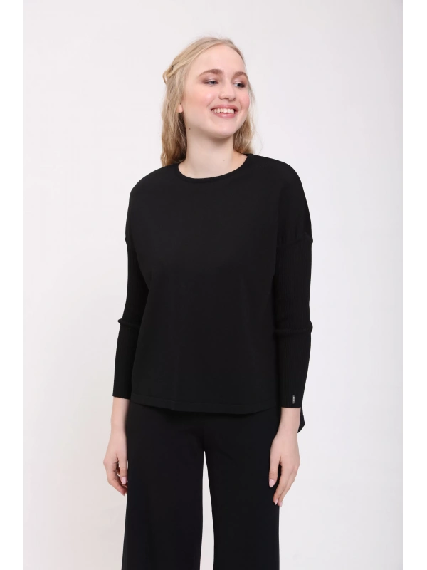 İNVEE 5879 Triko Tunik Siyah