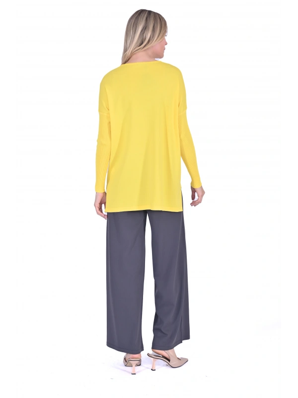 İNVEE 5879 Triko Tunik - Koyu Sarı